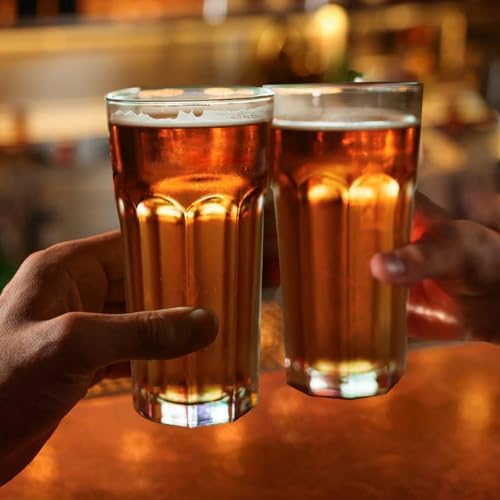 Etolies Highball Drinking Glasses Set of 9, Water Glasses 16 oz,Iced Tea Glasses for Water, Juice, Cocktails,Milkshake,Coke,Soda,Beverages. Heavy Base Tumbler,Kitchen and Bar Glassware