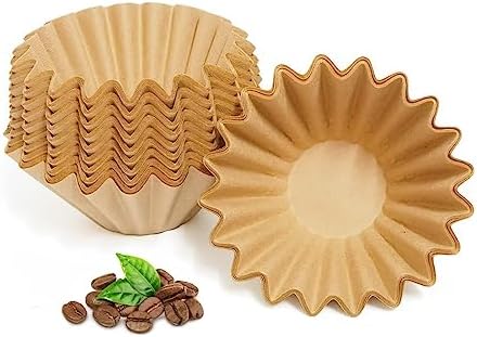 1-2 Cup Brown Coffee Filters, 100 Count Unbleached Basket Coffee Filter Paper for Miniature Mr Coffee, Small Coffee Maker, Single Serve Coffee Pot, Pour Over Coffee Kit
