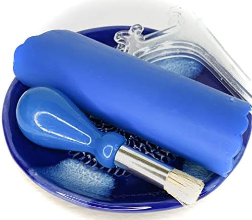 BonCera, Premium Ceramic Garlic Grater Plate Set - Blue Cross Glazed