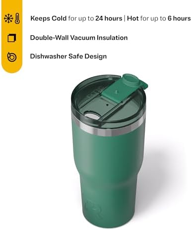 RTIC 30oz Essential Tumbler with Lid, Ceramic Lined, Pine Tree