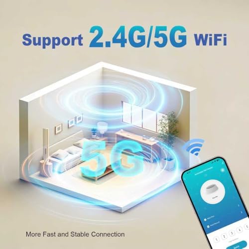 ANDOLL HOME 2.4G/5G Automatic Cat Feeder, 4L WiFi Food Dispenser with 10s Voice Recorder, Pet Feeder up to 10 Meals per Day, Timed Cat Feeder with Dry Food Sealed Ring