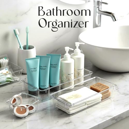 KICHLY 25-Piece Clear Drawer Organizer Set – Multi-Size Storage Trays