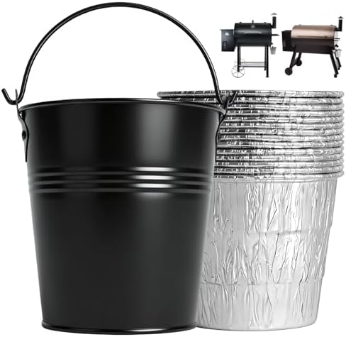 Grease Bucket with 15-Pack Foil Liners for Traeger & Oklahoma Joe's Grills