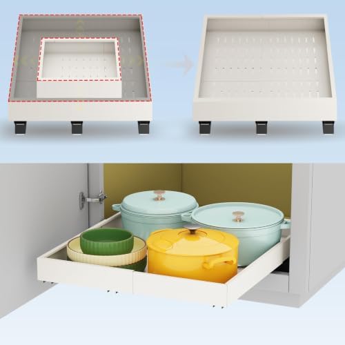 Fokyfok Pull out Cabinet Organizer,16"-21"W,13"-17"D,Expandable,Adhesive