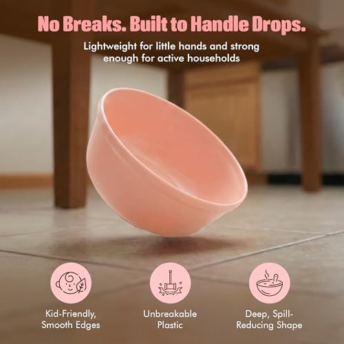 MASTERCOOK Plastic Bowls Set of 6 – 15oz Multipurpose Deep Plates Salad and Pasta Bowls Ideal for Home, Kids, Parties – Stackable Bowl for Kitchen – Non-BPA and Food Grade – Pastel Colors