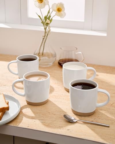 famiware Milkyway Coffee Mugs of 8, 13 oz Mug Set, Ceramic Cup with Handle