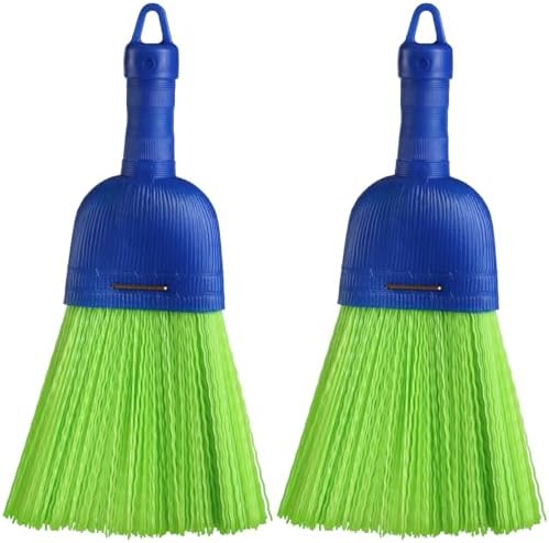 Domensi 2 Pcs Whisk Broom Poly Fiber Hand Brush with Hang Hole Car Cleaning