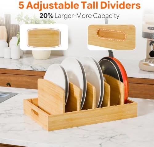 Simple Trending Extra Large Lid Organizer Bamboo, Pots Pans Lid Holder