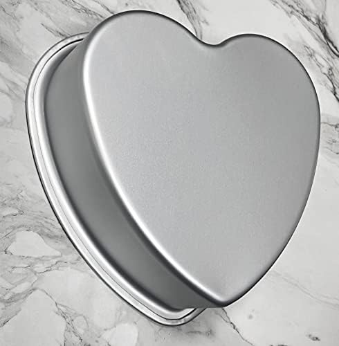 8 x 3 Inch Heart Shaped Cake Pan, Aluminum Heart Cake Tin, Baking Cake Pan for Wedding, Party, Family Occasions, Chocolate, Bread. (Heart, 8 x 3 Inch)