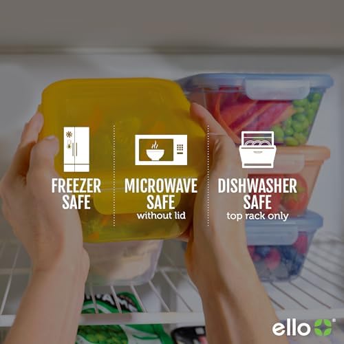 Ello Snap & Nest 4.5 Cup Plastic Meal Prep Set, 10 Piece, Berry Fields