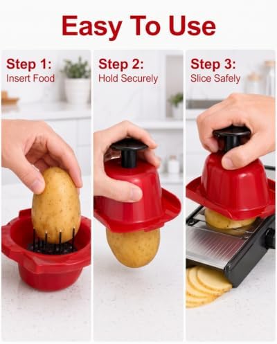 Kichvoe Mandoline Slicer Hand Guard Red Food Safety Finger Protector
