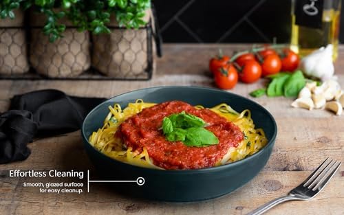 KooK Pasta Bowls, For Soups & Salads, Set of 4, 40 oz, Dark Teal