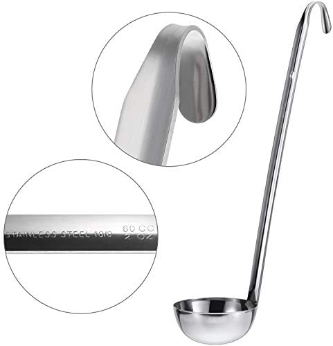 Meekoo 3 Pcs Stainless Steel Ladles Soup with Long Handle,2 oz