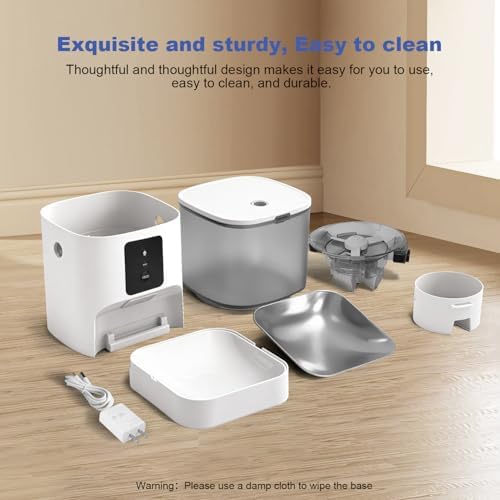ANDOLL HOME 2.4G Automatic Cat Feeder, 4L WiFi Food Dispenser with 10s Voice Recorder, Pet Feeder up to 10 Meals per Day, Timed Cat Feeder with Dry Food Sealed Ring