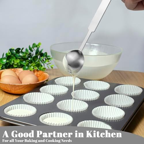 2 Pcs Teaspoon Measuring Spoons, 5mL (5 cc | 1/6 oz) Stainless Steel Teaspoon Scoop, Long Handle Metal Measuring Spoons for Cooking,Baking