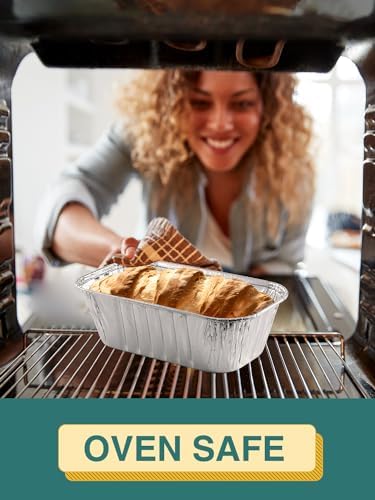 NEEBAKE 180 Pack 6x3.5x2 Disposable Aluminum Loaf Pans with Lids Small-Aluminum-Foil-Pans-Tin-Foil-Baking-Pans-Tin-Trays-Food-Containers-for-Baking-Cakes-Bread-Meat-Loaves