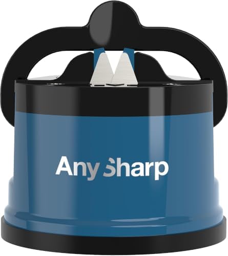AnySharp – GLOBAL – Easy to Use, Hands Free Knife Sharpener - Blue