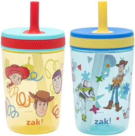 Zak Designs Disney Toy Story Kelso 15oz Leak-Proof Toddler Cups, 2-Pack