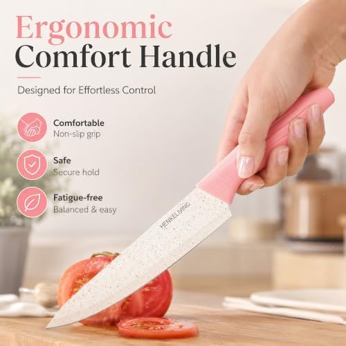 Knife Set with Built-in Sharpener Block, Dishwasher Safe