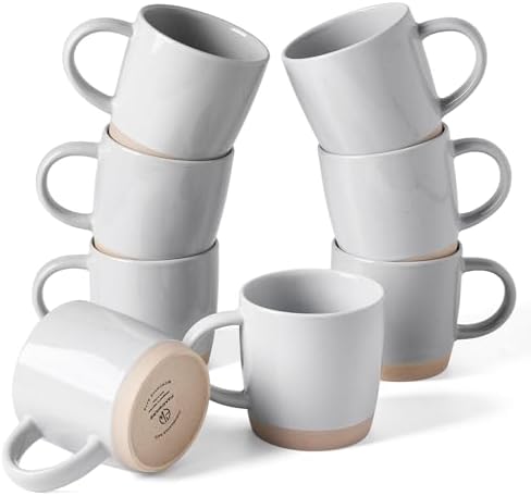 famiware Milkyway Coffee Mugs of 8, 13 oz Mug Set, Ceramic Cup with Handle