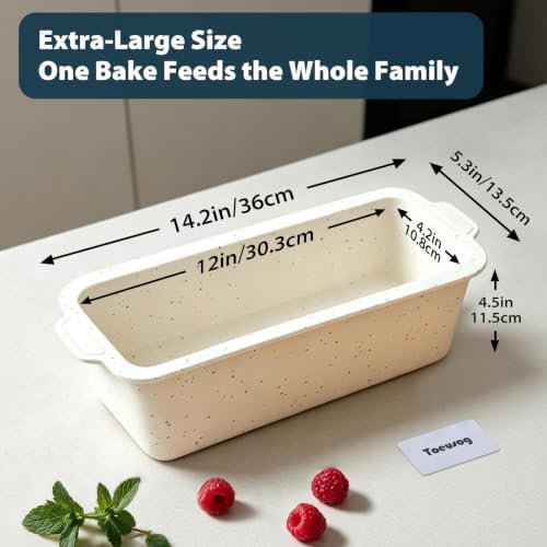 Homemade Sandwich Bread Loaf Pan: 12x4.2x4.5 Inch Long Silicone Baking Mold