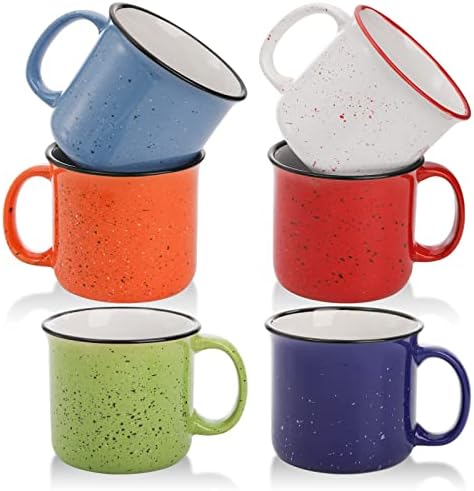 Lyellfe Set of 6 Ceramic Coffee Mugs with Handle
