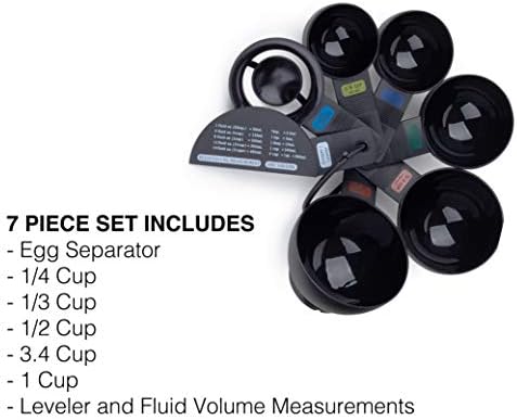 Fox Run 4838 Measuring Cup set with Egg Separator, Black, Medium (Pack of 2)