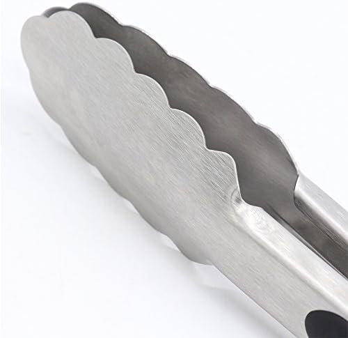 304 Stainless Steel Kitchen Cooking Tongs, 12 & 14 Inch, Set of 2, Black