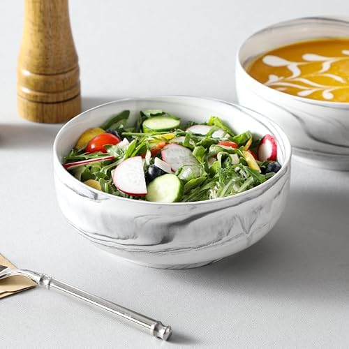 MALACASA Salad Soup Bowls Set of 2, 44 OZ Ceramic Bowls for Kitchen
