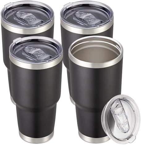 30 oz Tumbler with Lid Stainless Steel Tumblers Bulk, 4 Pack