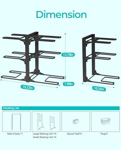 ORDORA Pots and Pans Organizer Under Cabinet 13.8", 6-Tier Adjustable Rack