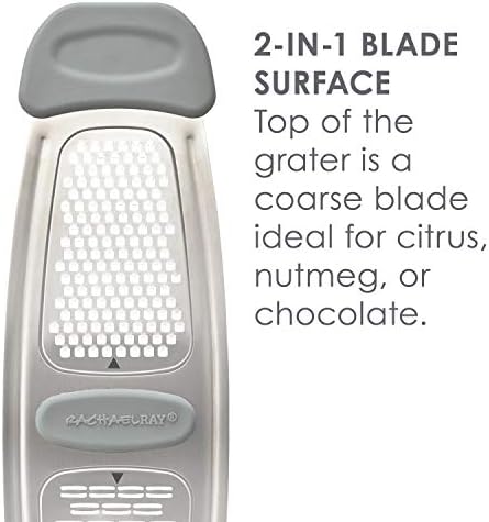 Rachael Ray Tools and Gadgets Stainless Steel Multi Grater for Cheese, Ginger, Garlic, and more, Gray