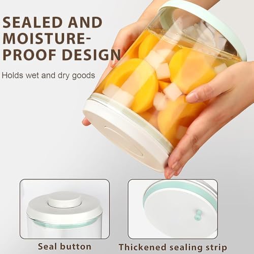 POP Glass Airtight Food-Jar With-Lid - 2.2Qt/2L Clear glass container | Stackable One-Touch Opening | For Cookie, Candy, Sugar, Flour, Nuts，Coffee