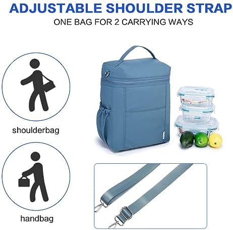NOL Insulated Lunch Bags for Women Cooler Bag Lightweight Nylon Waterproof Lunch Box for Work