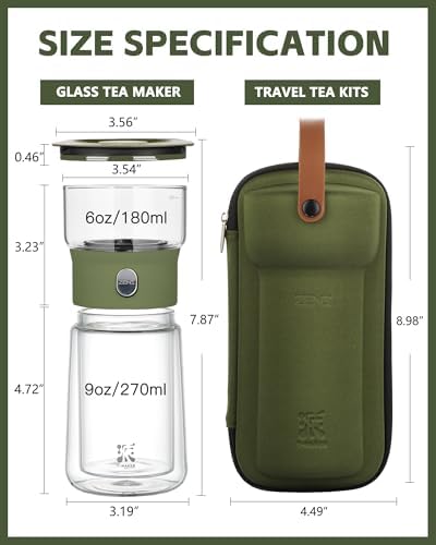ZENS Modern Glass Infuser Teapot, Smart One Touch Tea Maker for Loose Tea