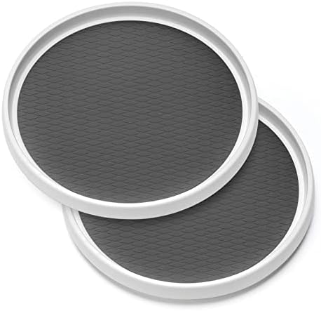 2 Pack, 12-Inch Non-Skid Lazy Susan Organizers - Turntable Rack for Pantry Organization and Storage, Kitchen, Fridge, Cabinets, Bathroom Makeup Vanity Countertop, Under Sink Organizing, Spice Rack