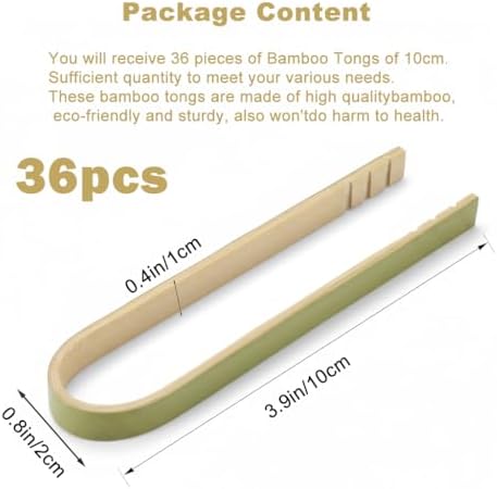 36Pcs Mini Bamboo Tongs For Charcuterie, Disposable Wooden Serving Tongs