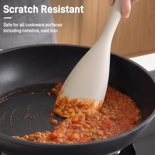 3 PACK Silicone Cooking Spatula & Spoon for Nonstick Cookware