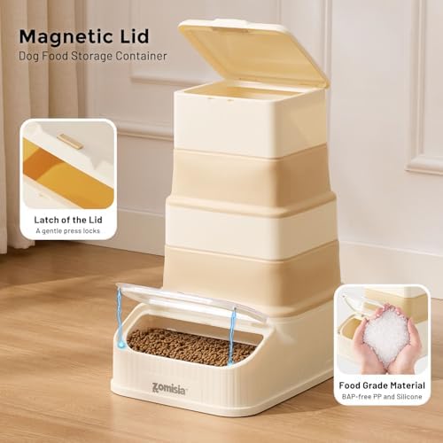 ZOMISIA 30-40lbs First-in, First-out Collapsible Dog Food Storage Container