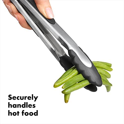 OXO Good Grips 12-Inch Stainless-Steel Locking Tongs & Good Grips 9-Inch Locking Tongs with Nylon Heads