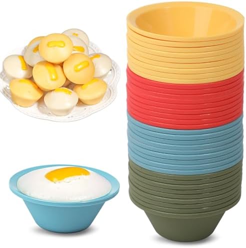 Webake 36 Pcs Platinum Silicone Puto Molder Filipino Small-Size, 2.2" Reusable Kutsinta Molder for Steamer, Plastic Replacement Baking Cup, BPA-Free and Non-Stick, Great for Bite-Size Muffin, Tart