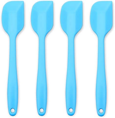 4-Piece Silicone Spatula Set with Stainless Steel Core, Blue