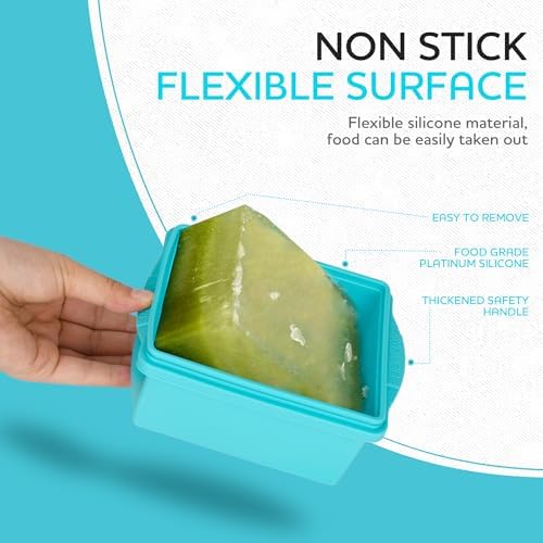 2‑Cup Silicone Freezer Trays with Lids, Silicone freezer molds, 4 Pack