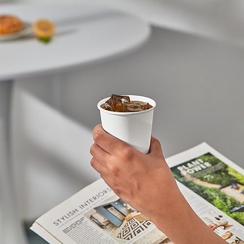 JOLLY PARTY 300Pack 8oz Disposable Paper Coffee Cups White Hot Coffee Cups