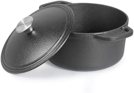 Commercial Chef 3.4-Qt. Dutch Oven with Lid, Cast Iron, CHCI340