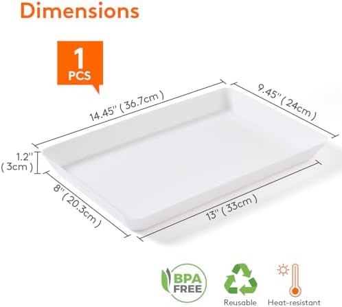 Lifewit 1 Pcs Large Serving Tray for Party, 15" x 10" Food Serving Platter