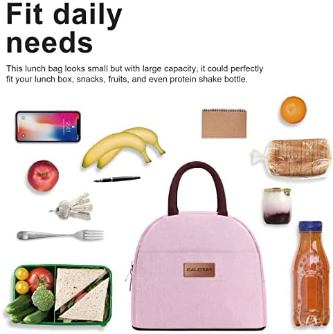 BALORAY Lunch Bag for Women Men Adult Lunch Box (Pink), M