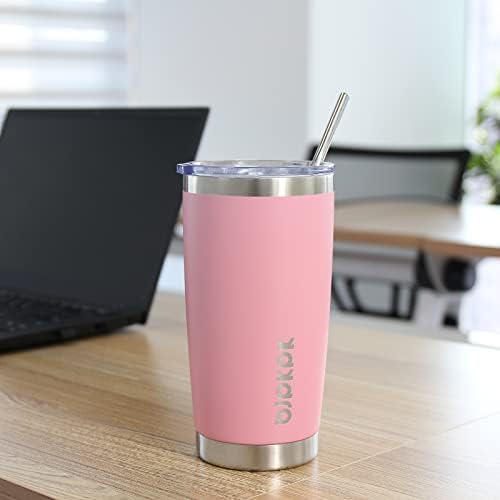 BJPKPK 20 oz Coffee Tumbler with Lid, Straw, Insulated Stainless Steel Mug