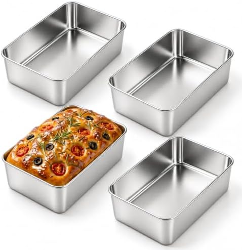 4 Pack Loaf Pans for Baking Bread,9×5In Stainless Steel Loaf Pans