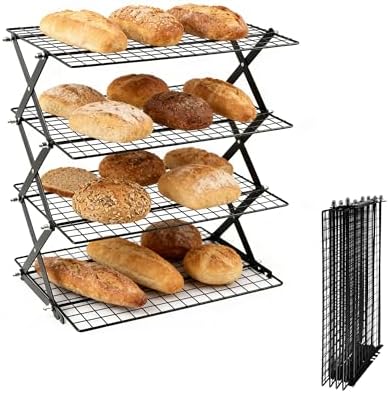 4 Tier Collapsible Cooling Rack Sourdough Cooling Rack 17"x10"